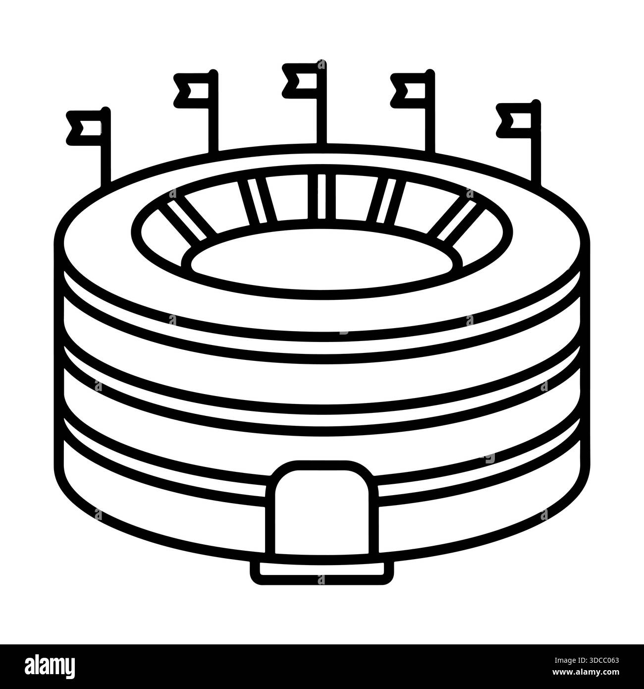 Stadium building line icon. Sports arena vector illustration Stock ...