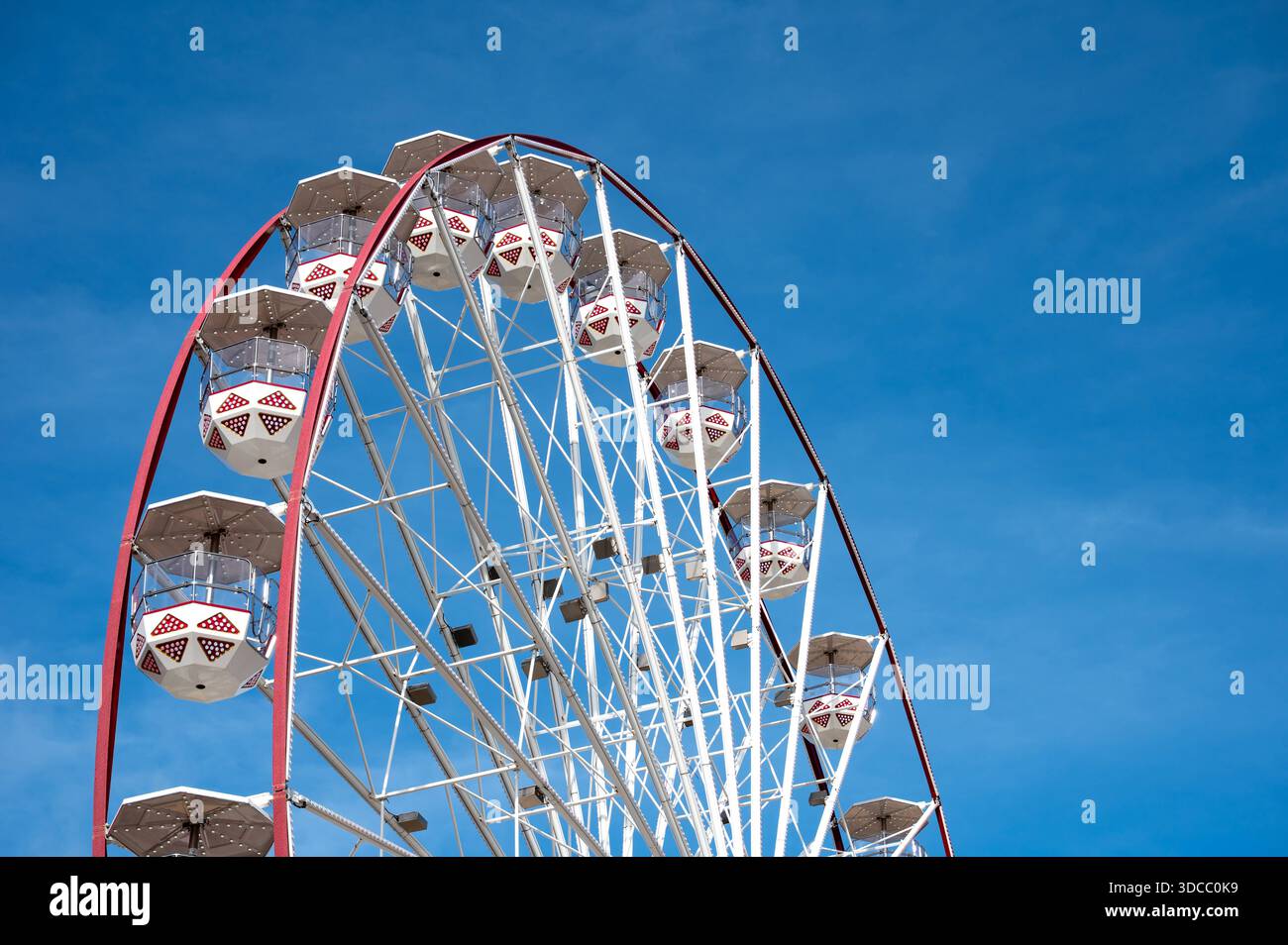 Detail of the Ferris wheel at the central market of Valletta, showing ...