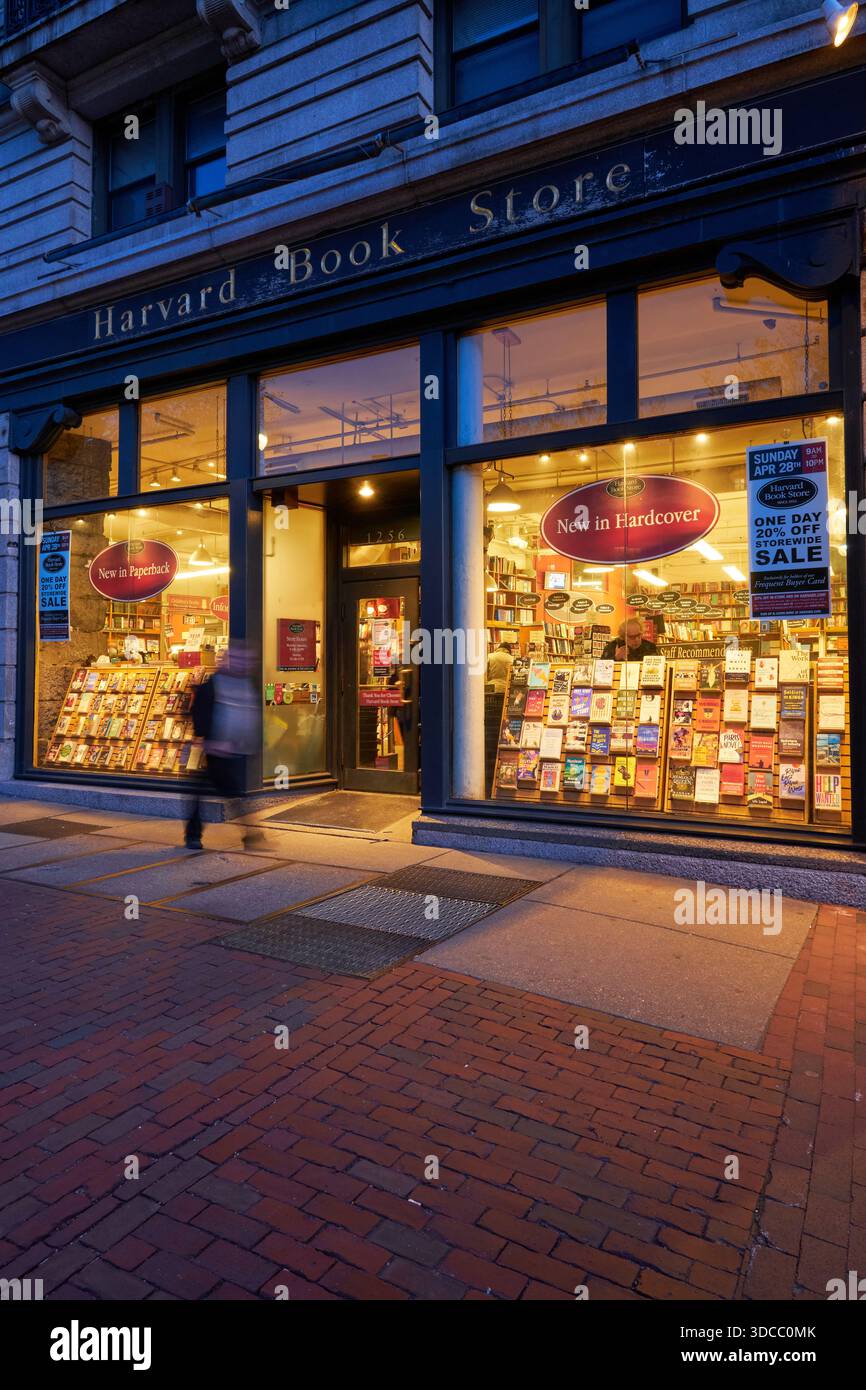 Facade of Harvard Book Store, Boston Stock Photo