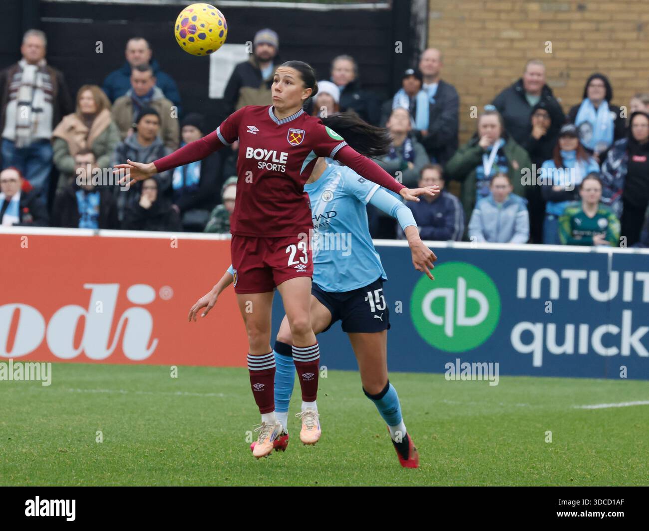 LONDON, ENGLAND - Ffion Morgan of West Ham United WFC in action during ...