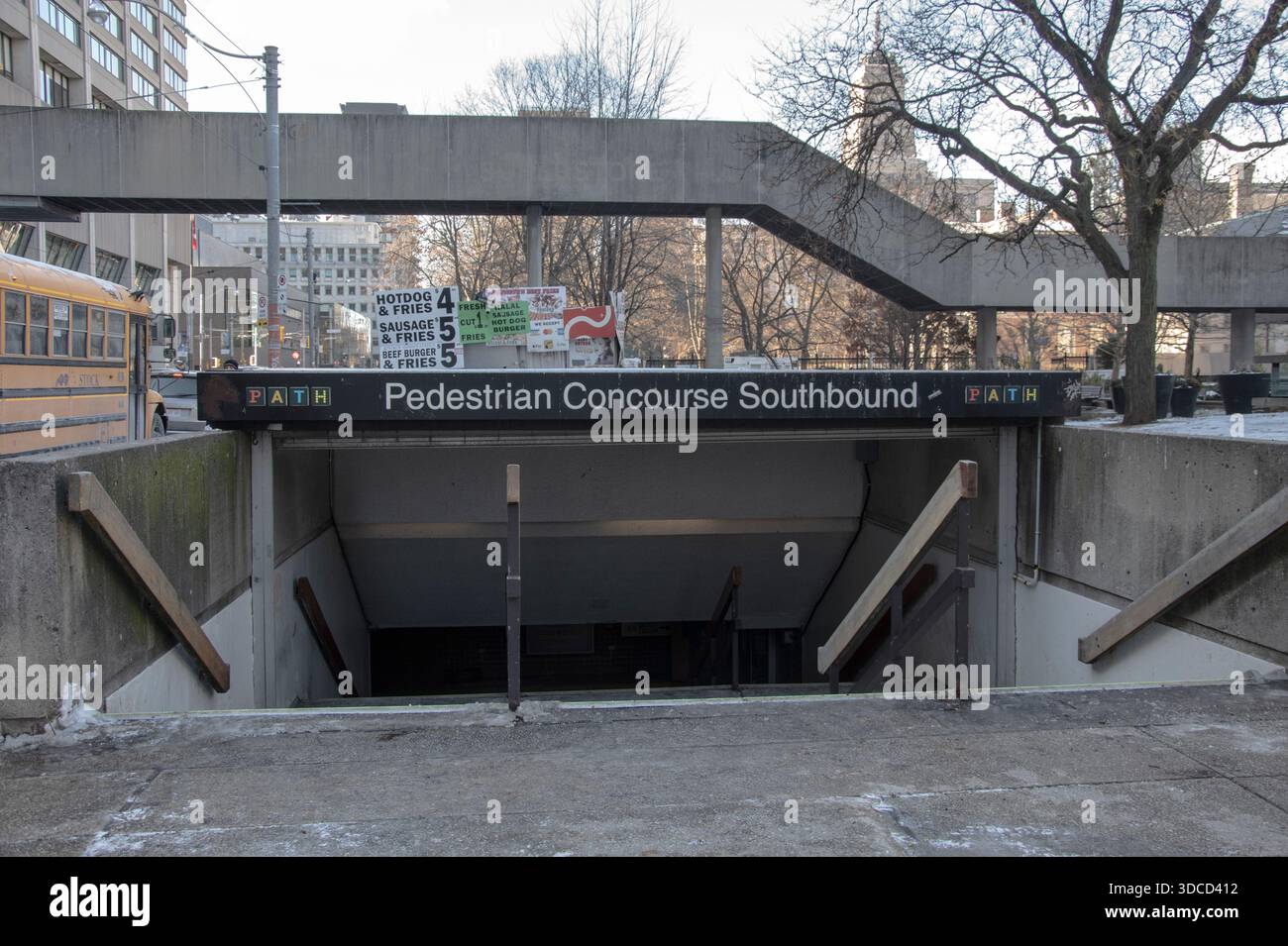 Pedestrian concourse southbound sign at Nathan Phillips Square on ...