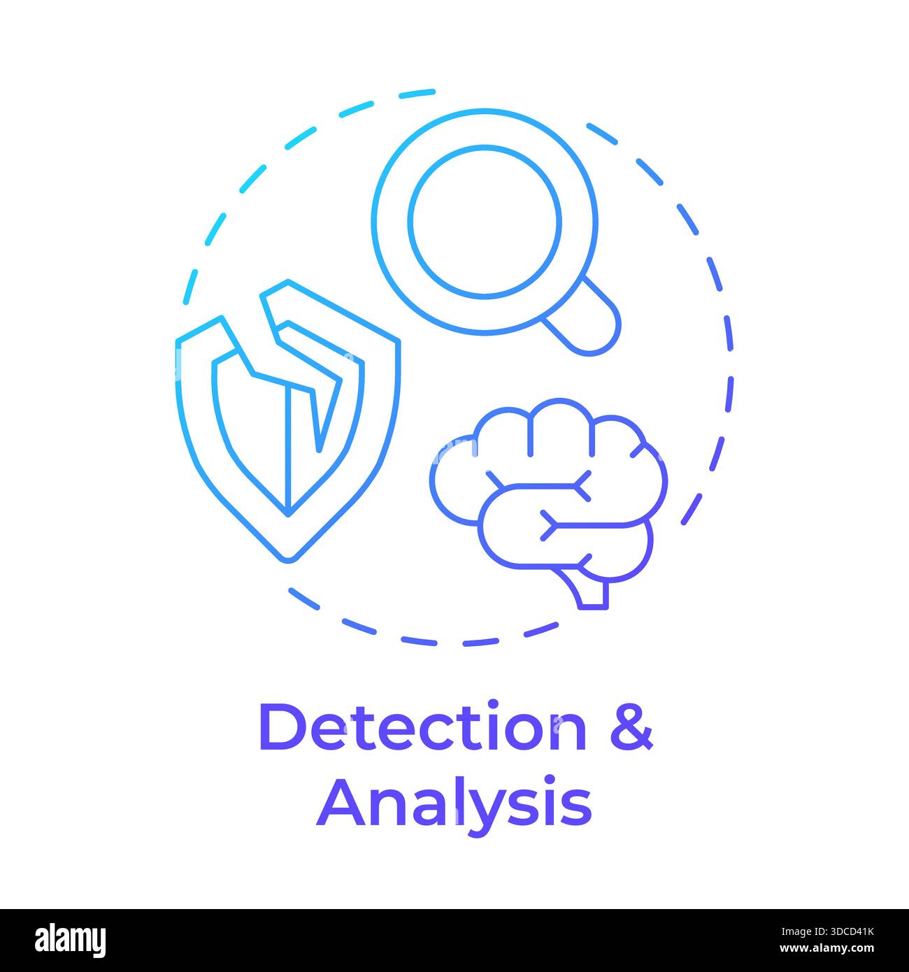 Detection and analysis blue gradient concept icon Stock Vector