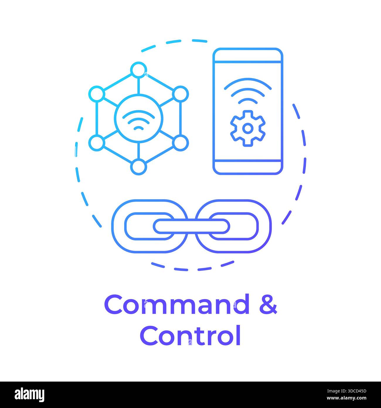Command and control blue gradient concept icon Stock Vector