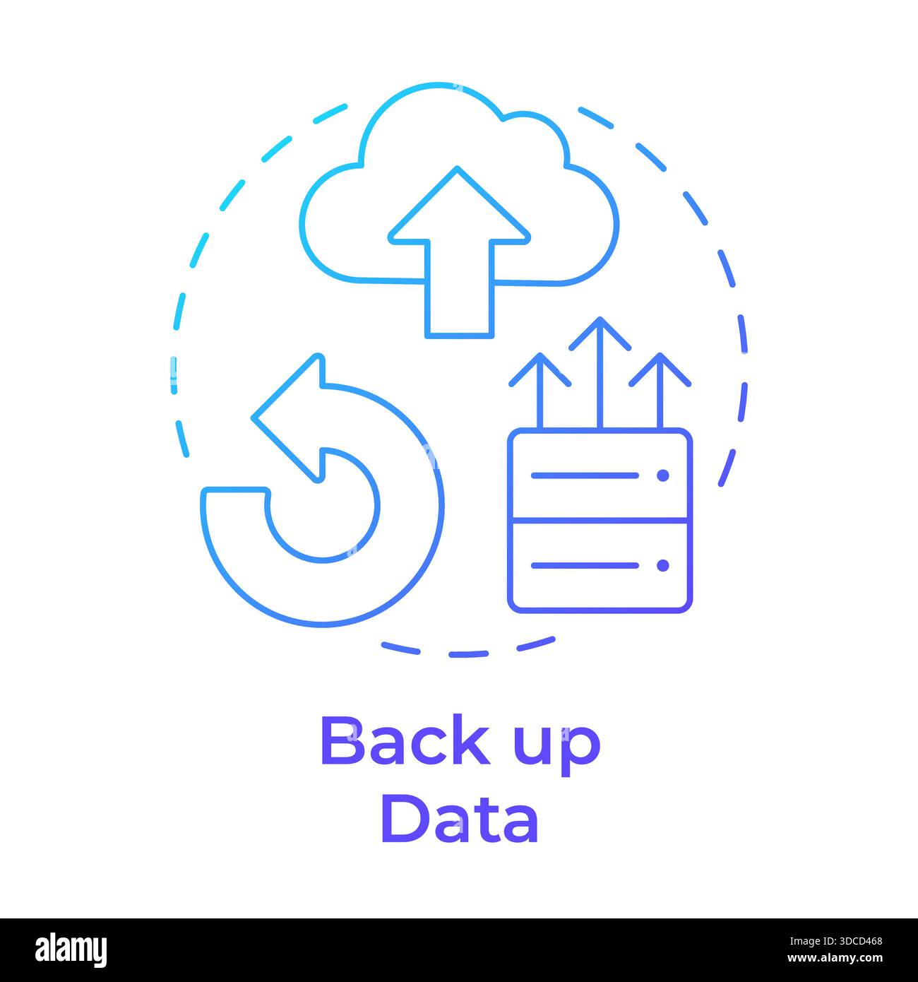 Back up data blue gradient concept icon Stock Vector