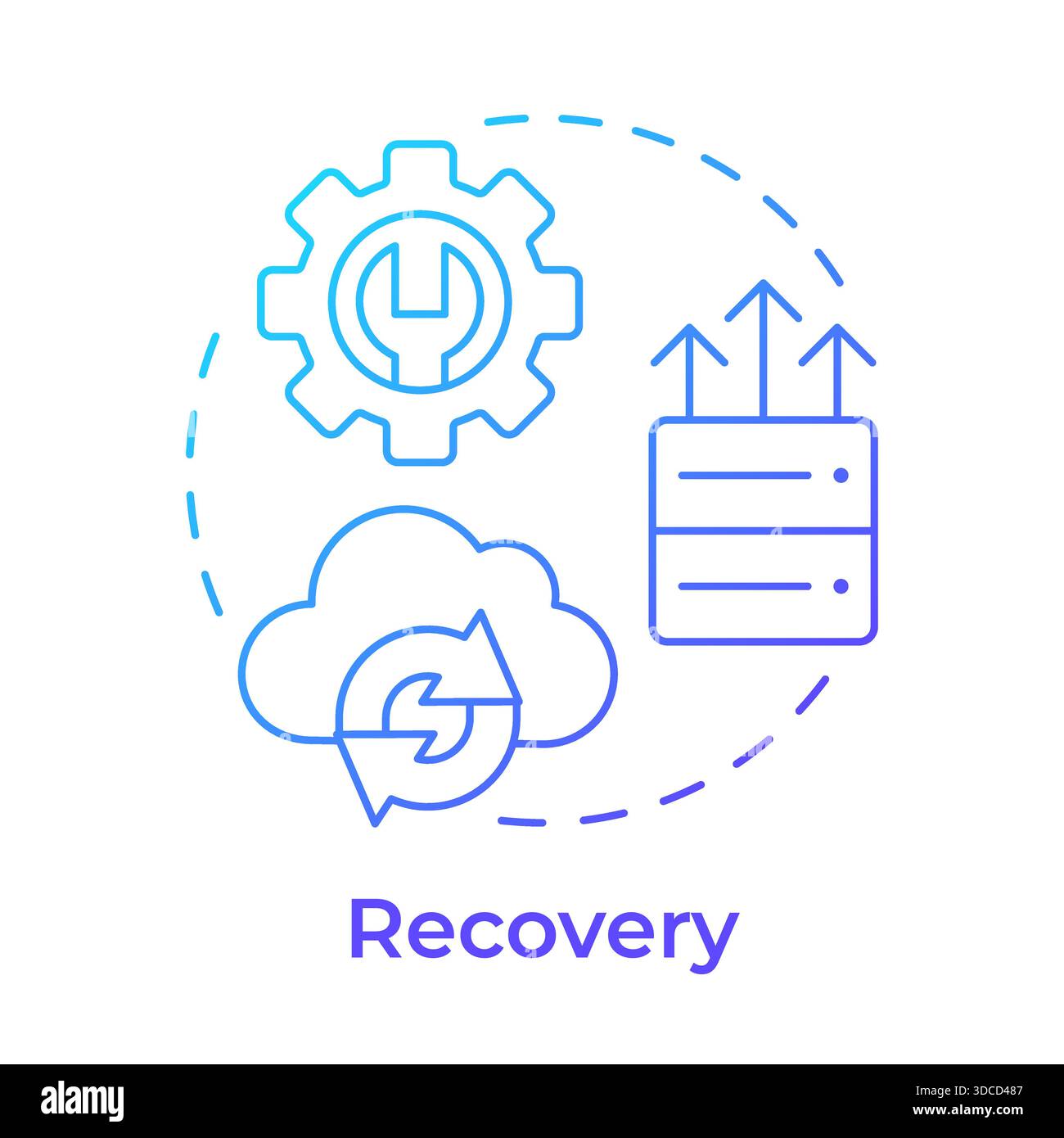Recovery blue gradient concept icon Stock Vector