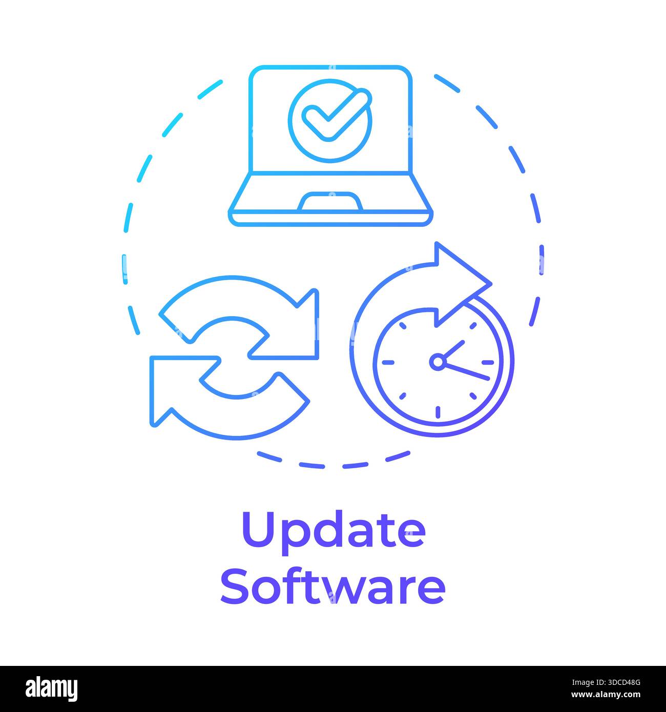 Update software blue gradient concept icon Stock Vector