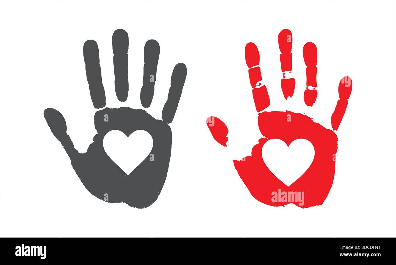 Handprint vector vectors hi-res stock photography and images - Alamy