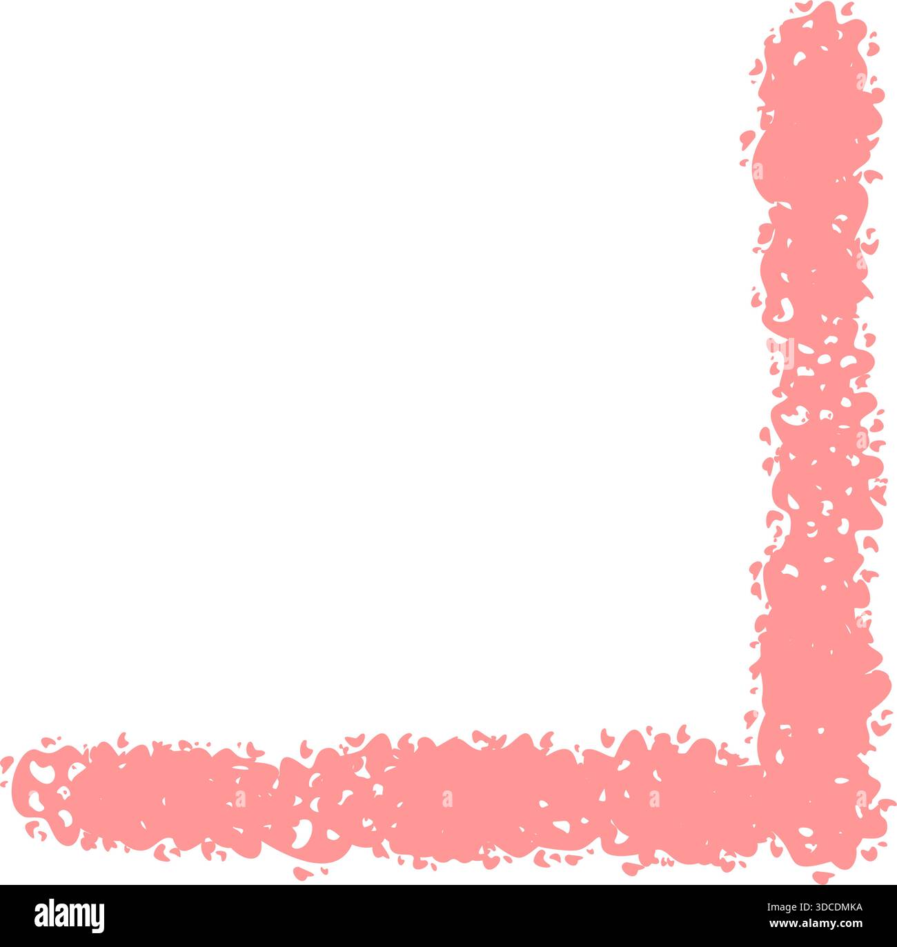 Chalk Pink Corner Border Sketch Element Stock Vector