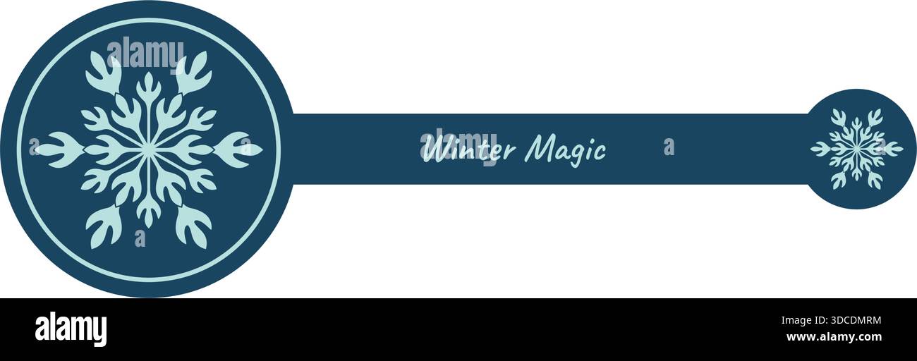 Blue Winter Snowflake Sticker Label Circle Stock Vector
