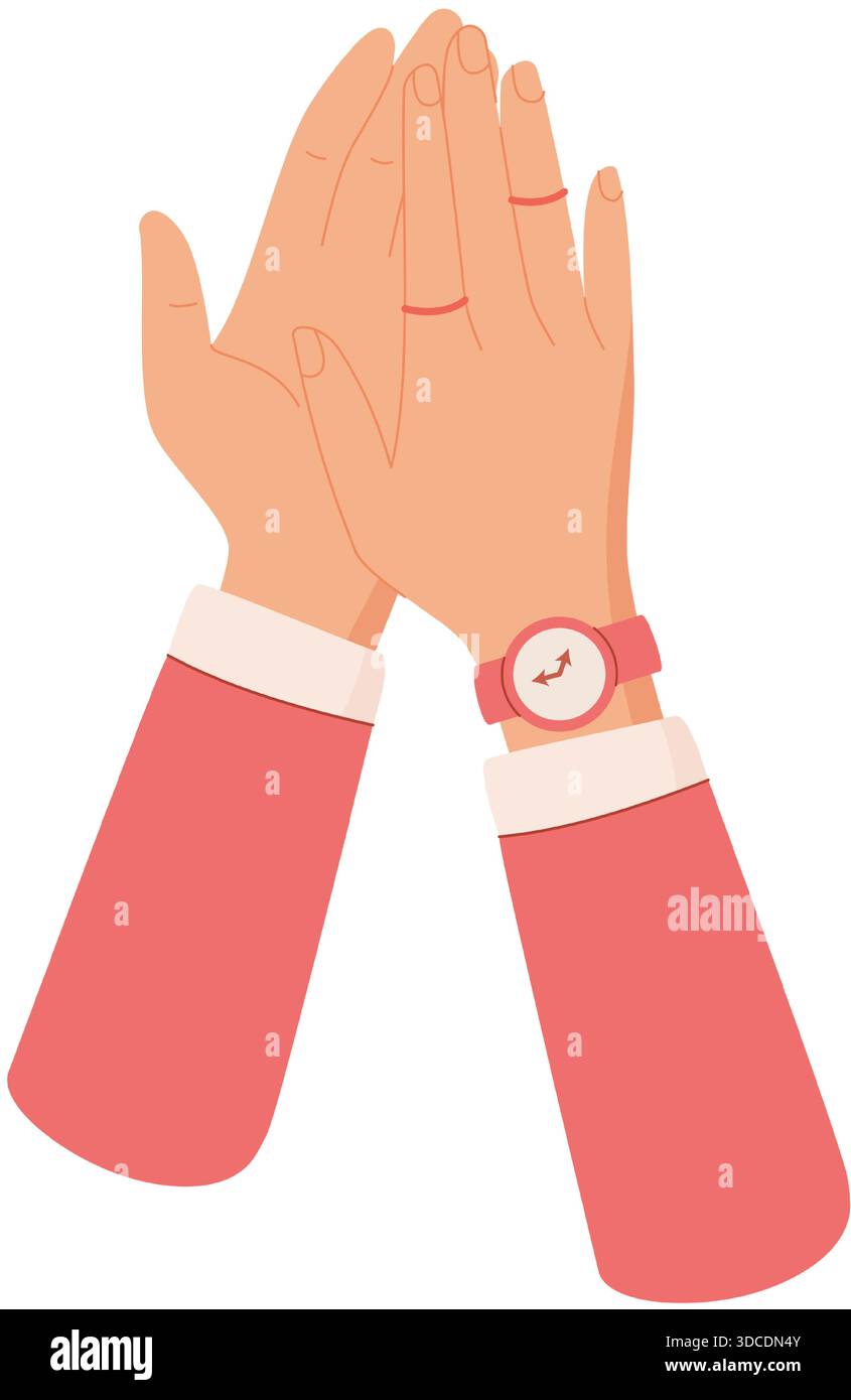 Flat Colorful Clapping Hands Gesture Stock Vector
