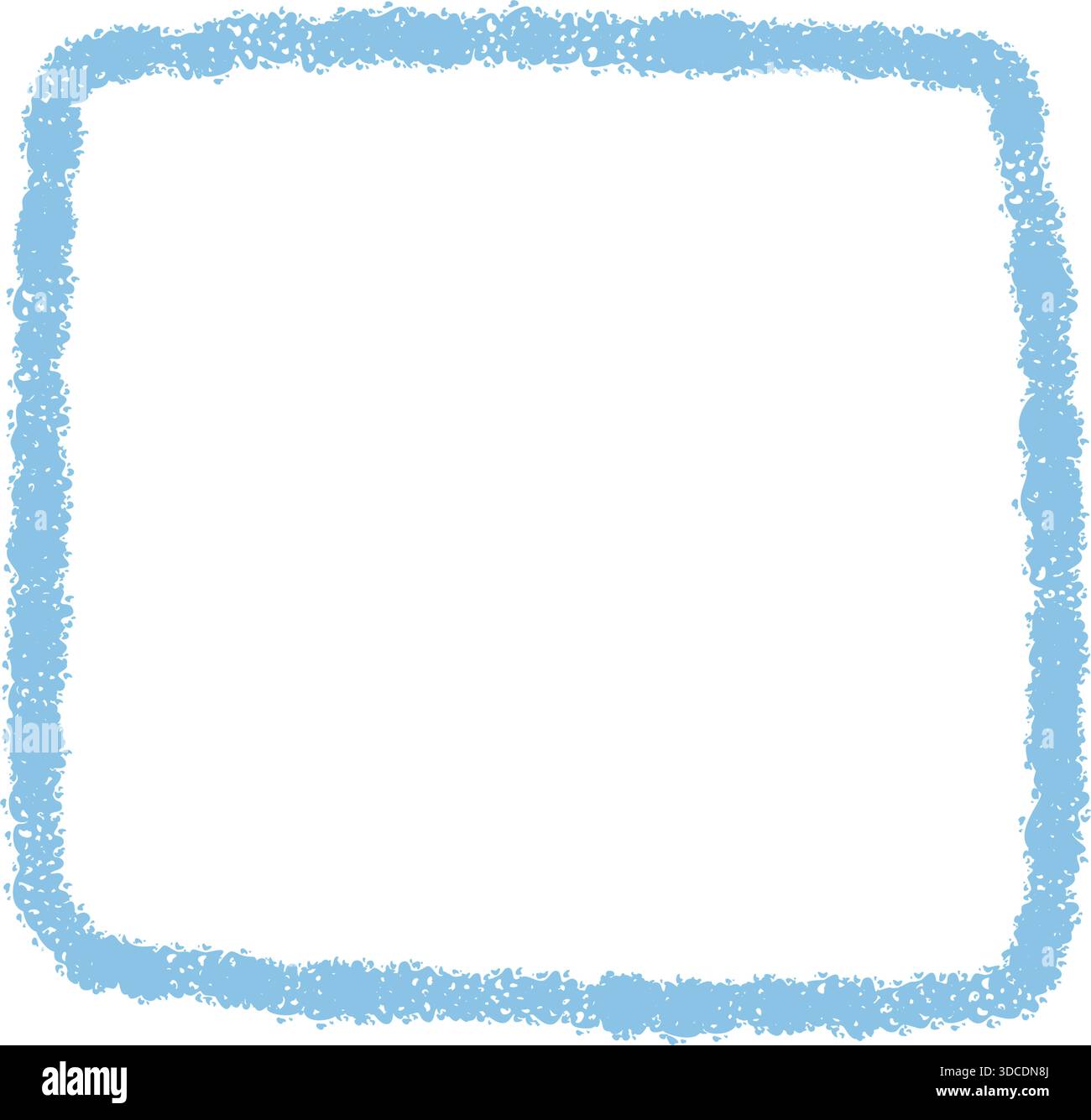 Blue Crayon Sketch Square Quote Frame Stock Vector