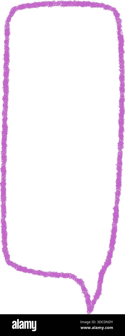 Chalk Sketch Rectangular Speech Bubble Stock Vector