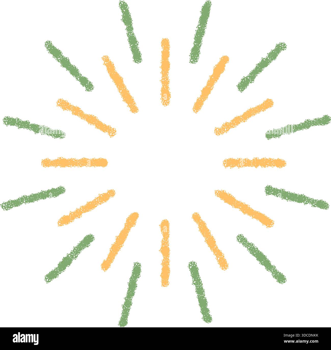 Crayon Firework Burst Round Pattern Stock Vector