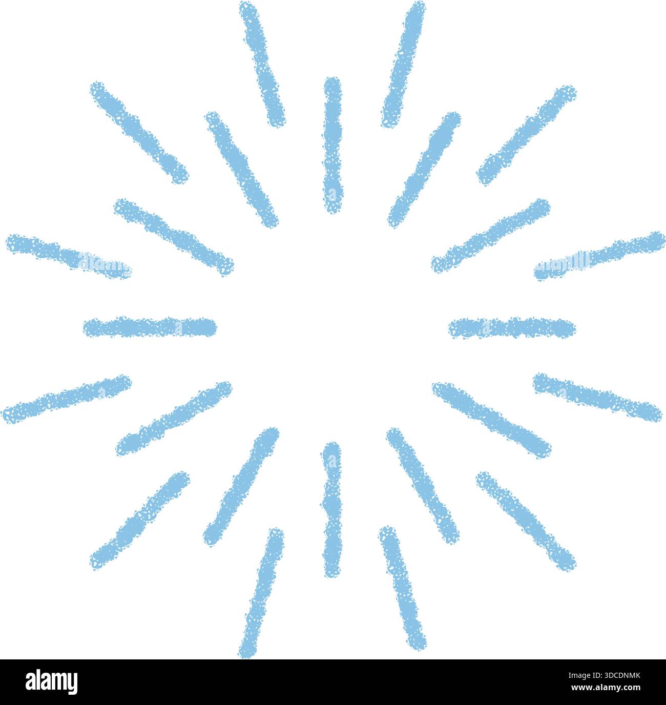 Crayon Firework Burst Festive Symbol Stock Vector