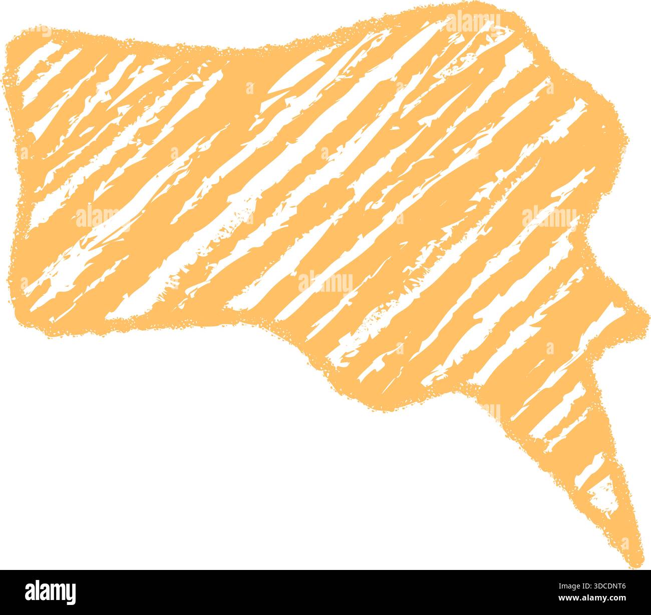 Orange Crayon Wavy Speech Bubble Sketch Stock Vector