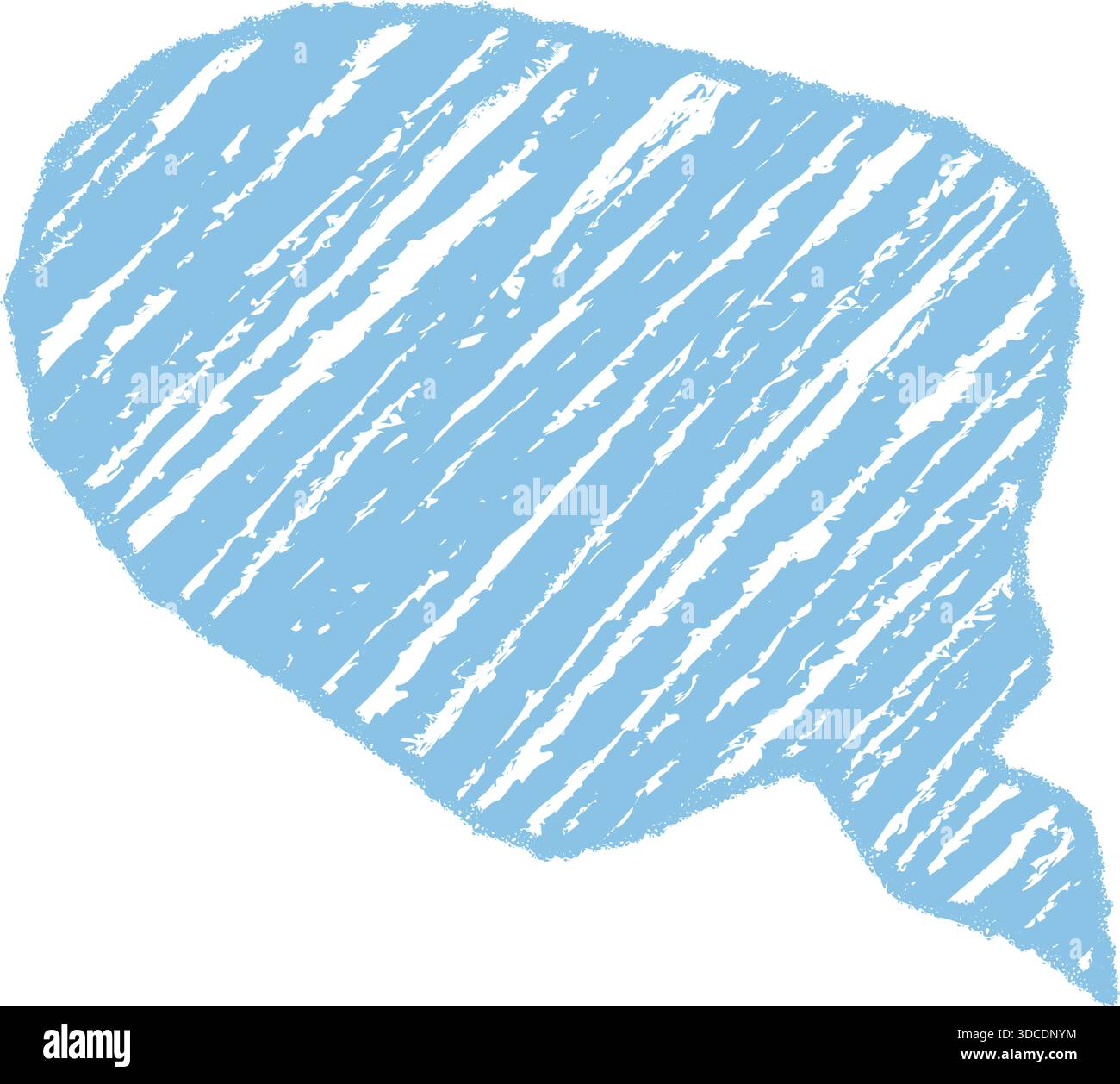 Wavy Blue Chalk Bubble Sketch Stock Vector