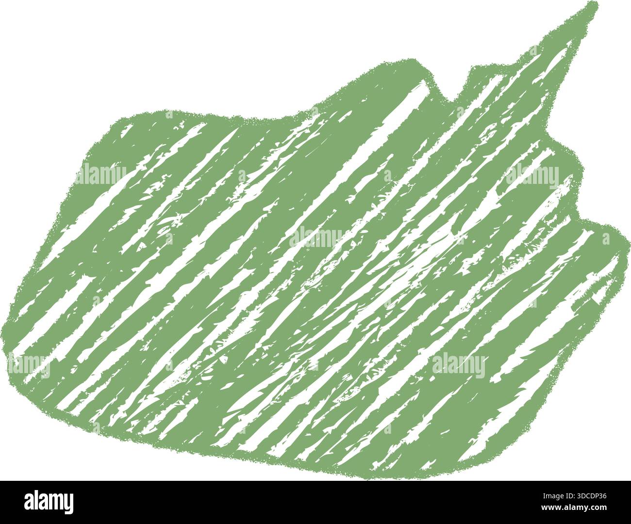Green Crayon Hand Drawn Speech Bubble Sketch Stock Vector