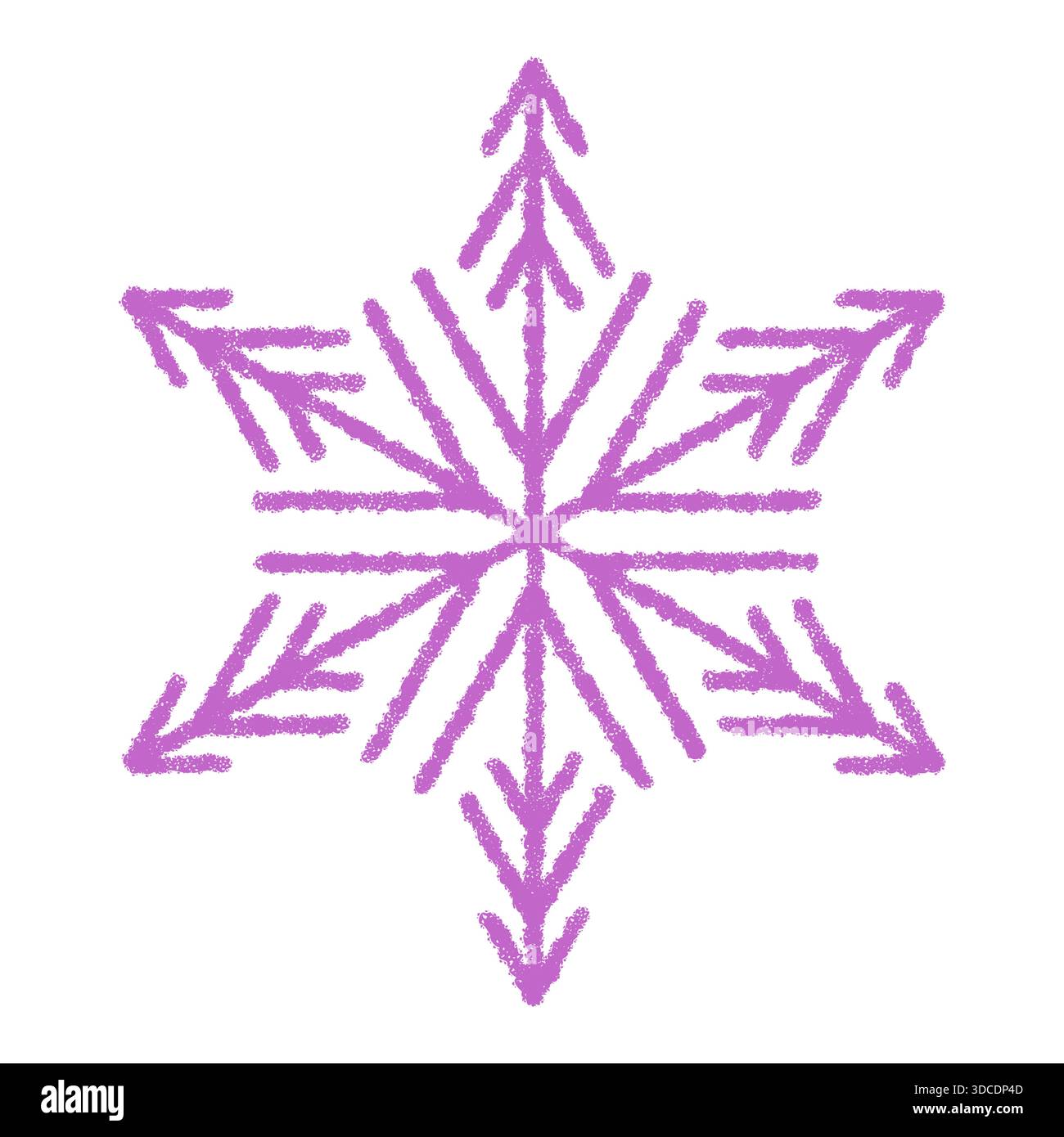 Purple Crayon Snow Flake Symbol Stock Vector