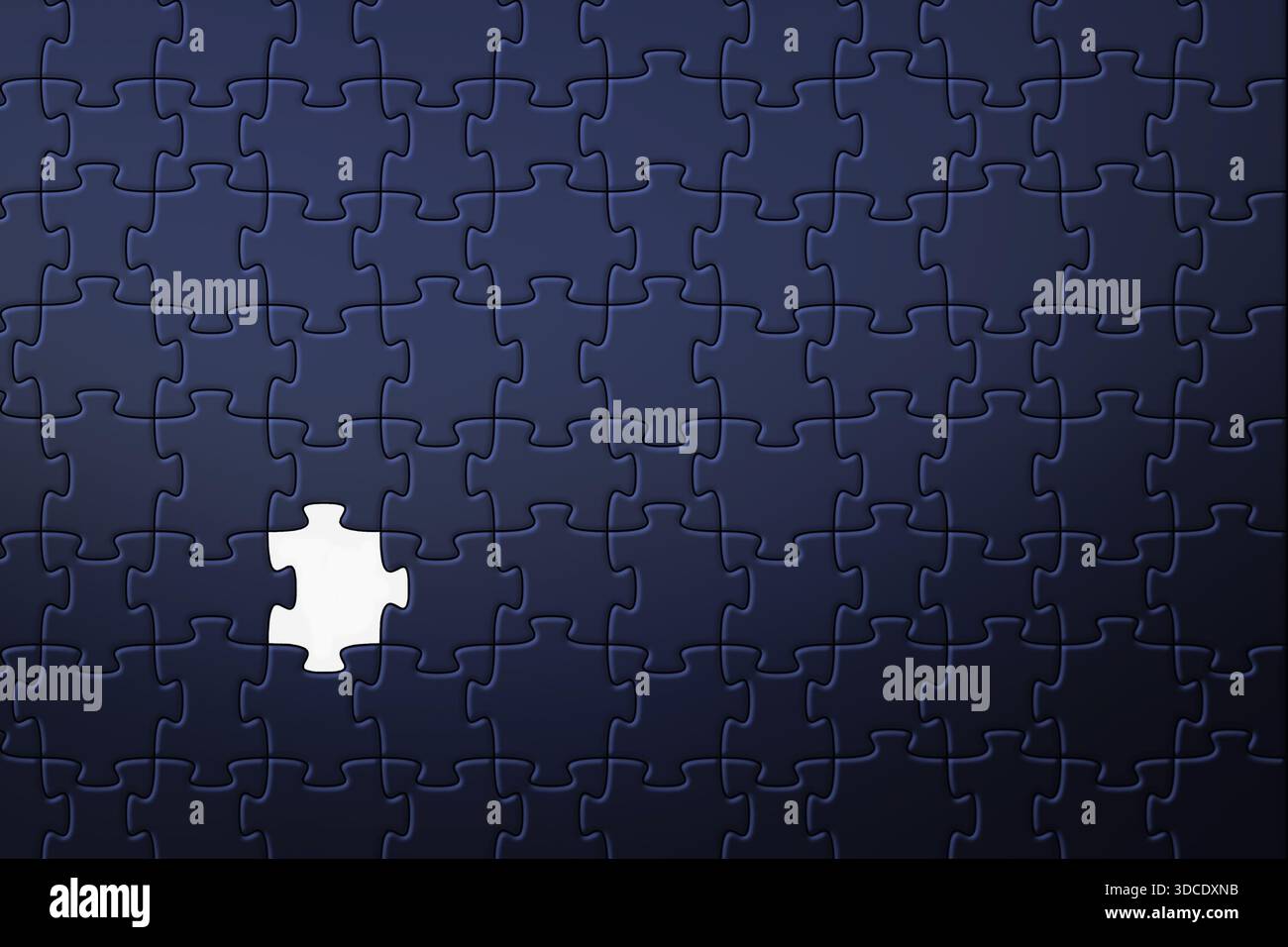 Blue puzzle backgroundwith one missing Stock Photo