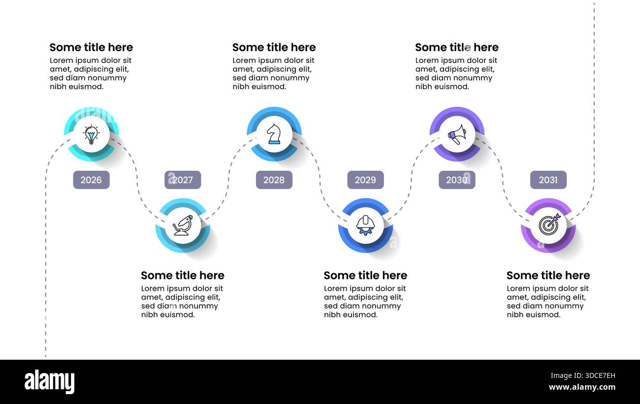 Business timeline 6 process steps hi-res stock photography and images ...
