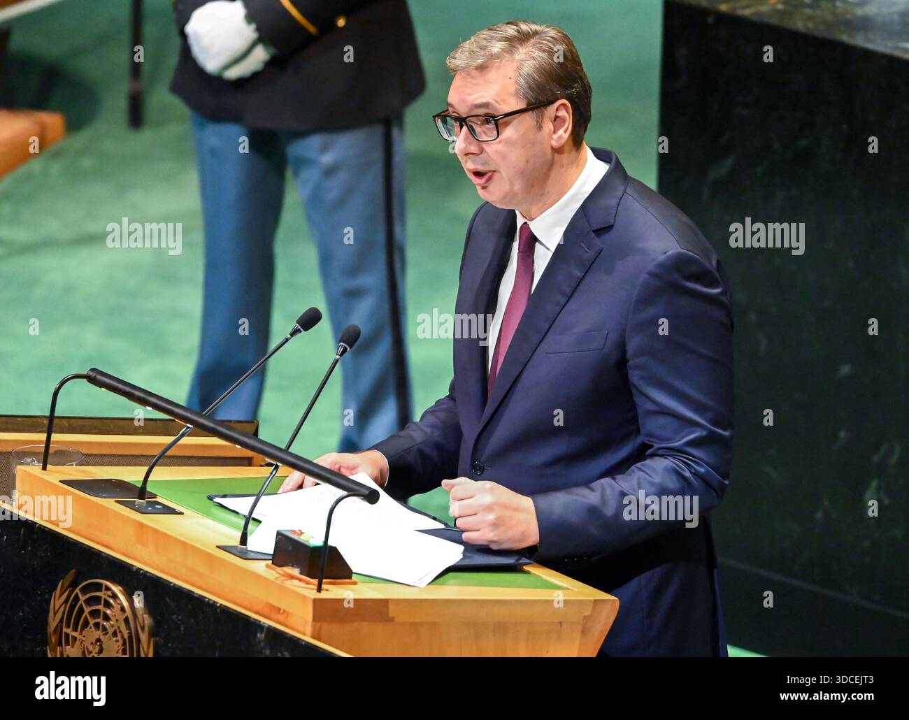 President Aleksandar VuÄ iÄ of Serbia addresses the United Nations ...