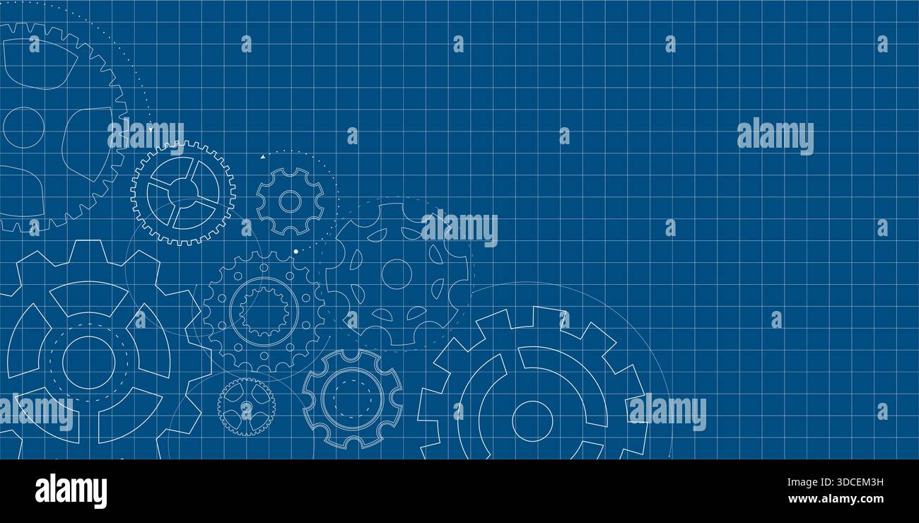 Gear blueprint technical mechanism construction background wheel ...