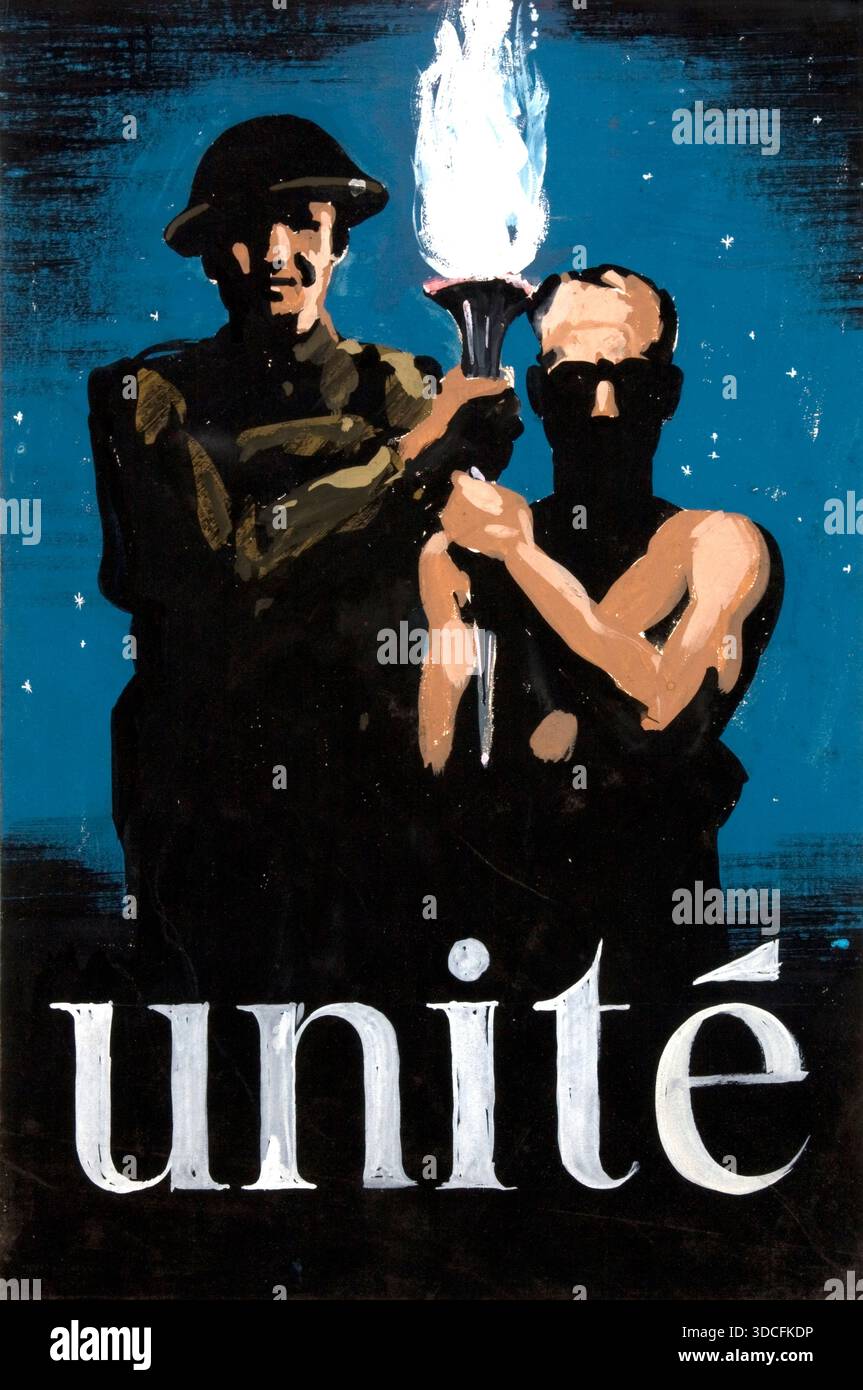 Unity of Strength - UNITÉ - Inter-allied poster World War II propaganda ...