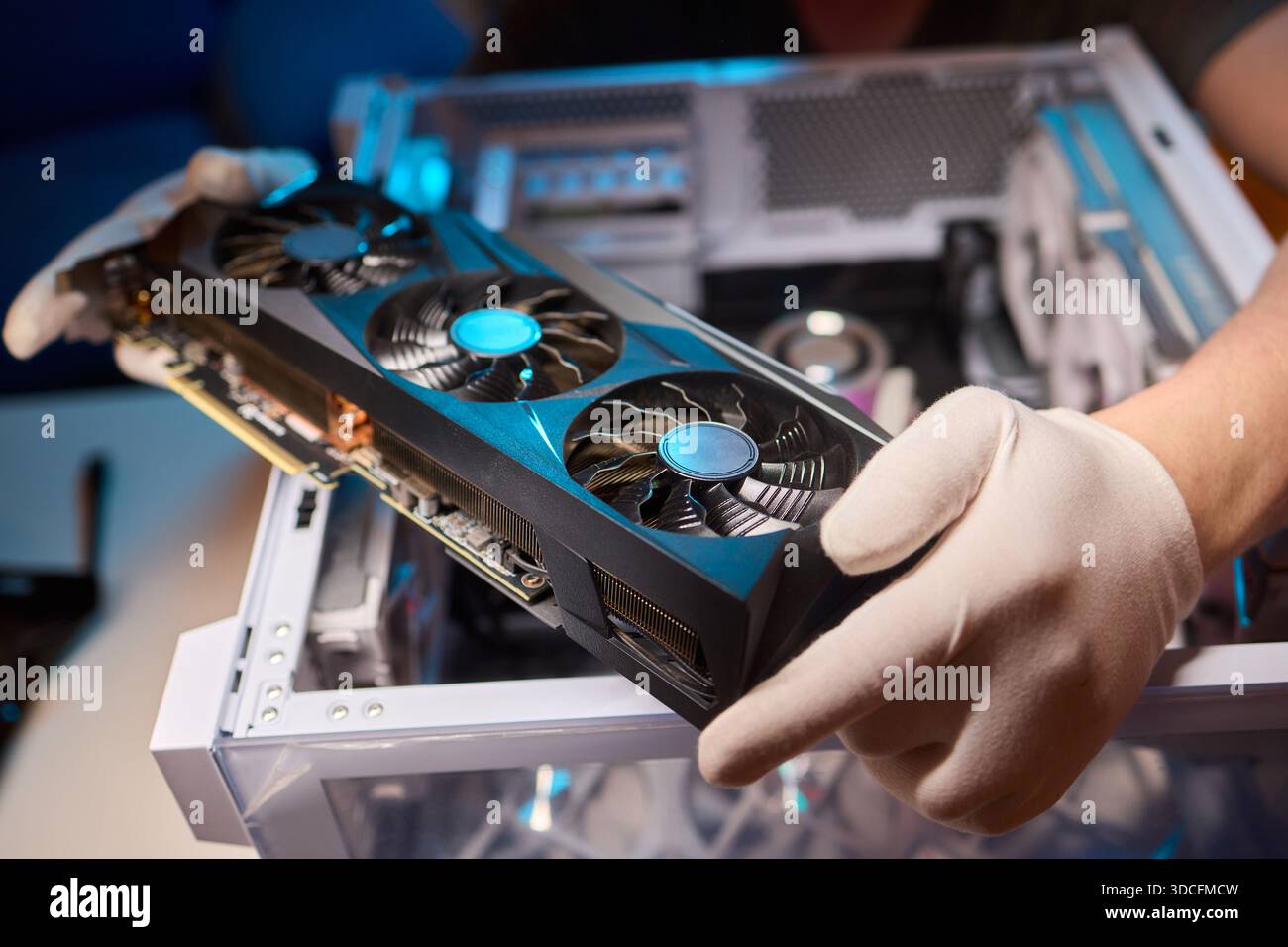 Installing a High Performance GPU in a Custom PC Build A Comprehensive Guide for Enthusiasts Stock Photo