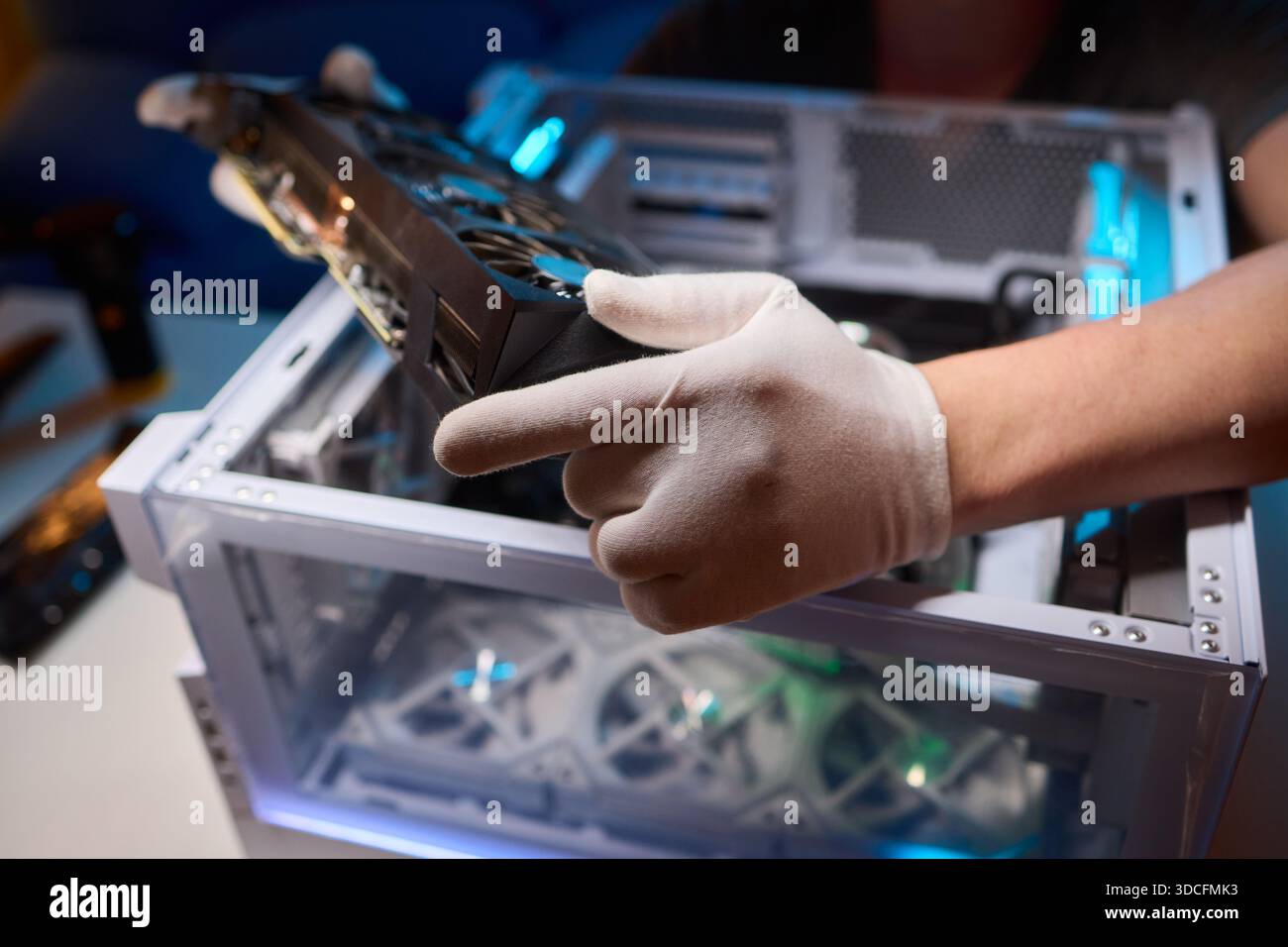 Installing a High Performance GPU in a Custom PC Build A Comprehensive Guide for Enthusiasts Stock Photo