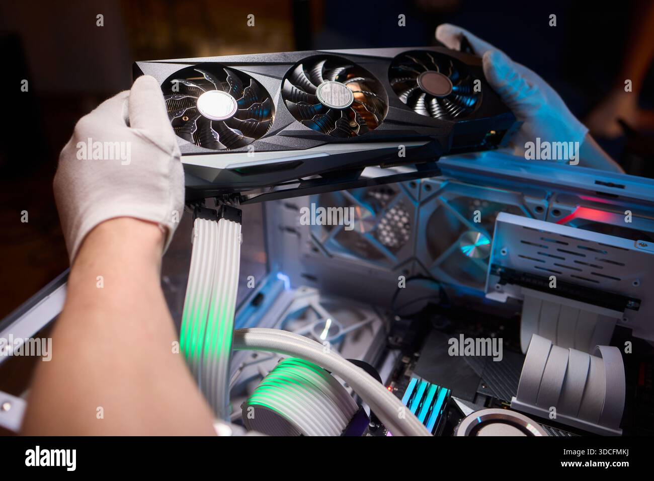 Installing a High Performance GPU in a Custom PC Build A Comprehensive Guide for Enthusiasts Stock Photo