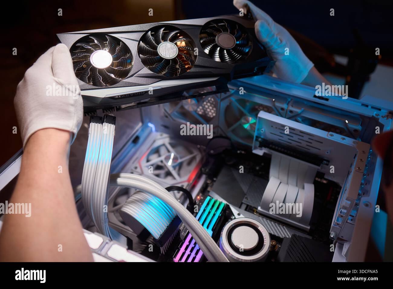 Installing a High Performance GPU in a Custom PC Build A Comprehensive Guide for Enthusiasts Stock Photo