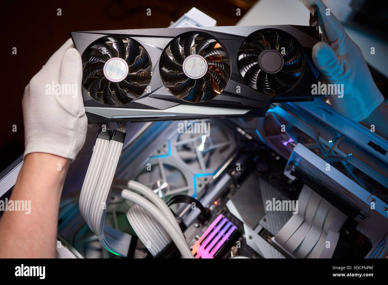 Installing a High Performance GPU in a Custom PC Build A Comprehensive Guide for Enthusiasts Stock Photo
