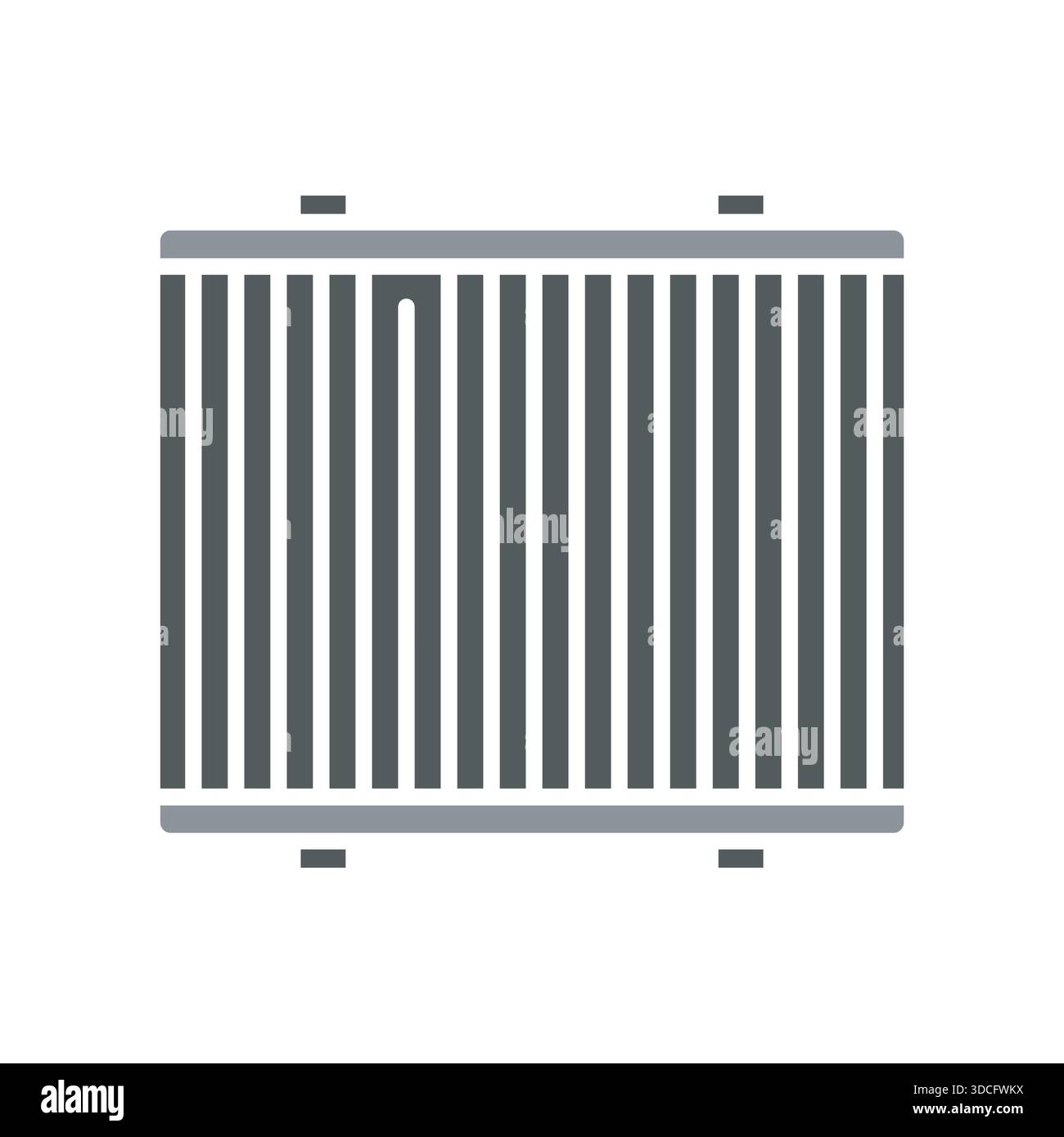 radiator black line icon. Vector isolated element.Editable stroke Stock Vector