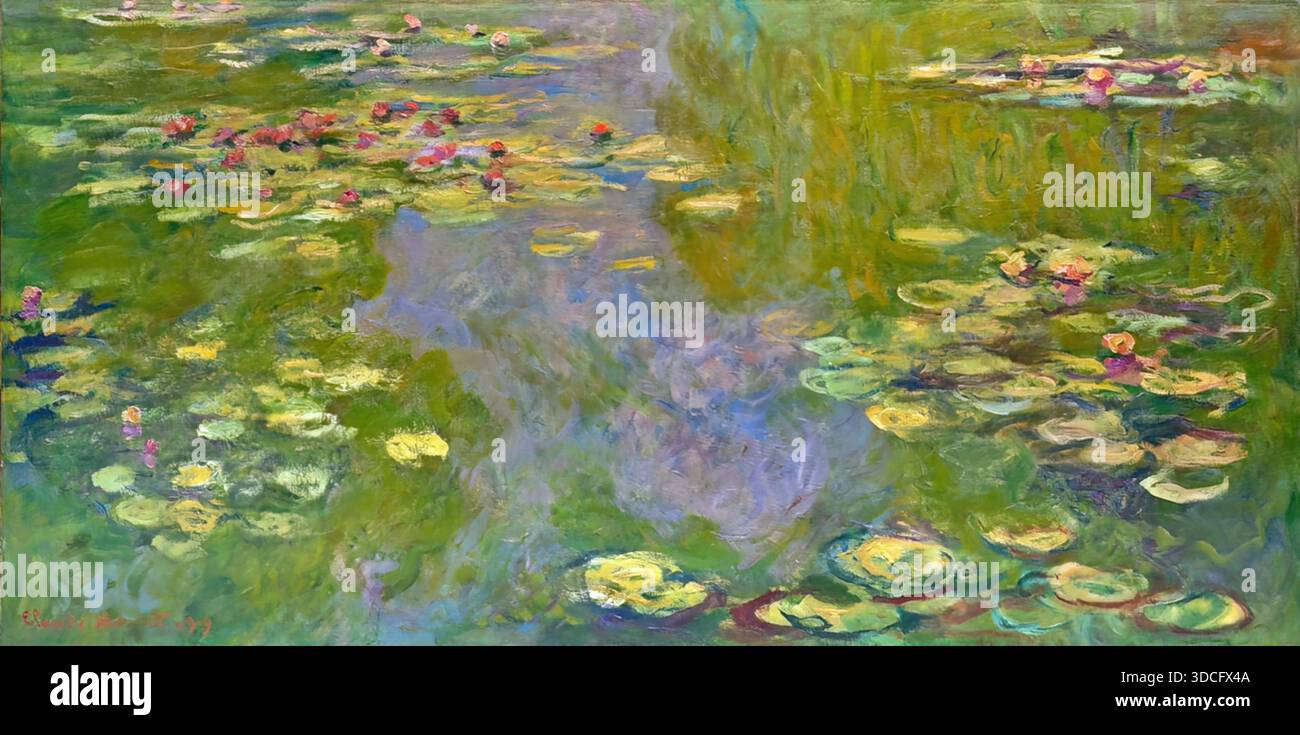 Claude Vector Image Claude Monet, Water Lilies, 1919, Impressionist oil, serene pond with ...