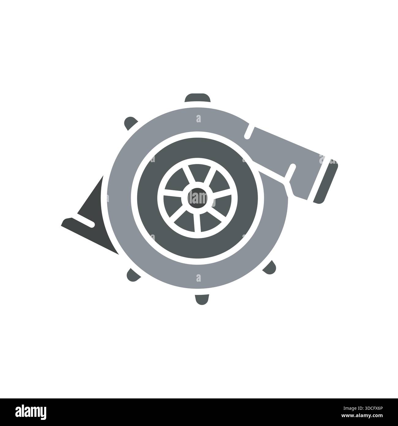 turbine black line icon. Vector isolated element.Editable stroke Stock Vector