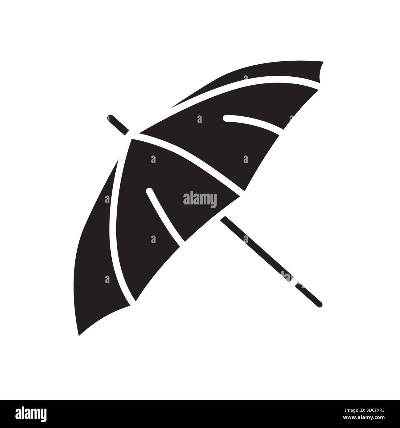 umbrella color flat icon. Vector isolated element.Editable stroke Stock Vector