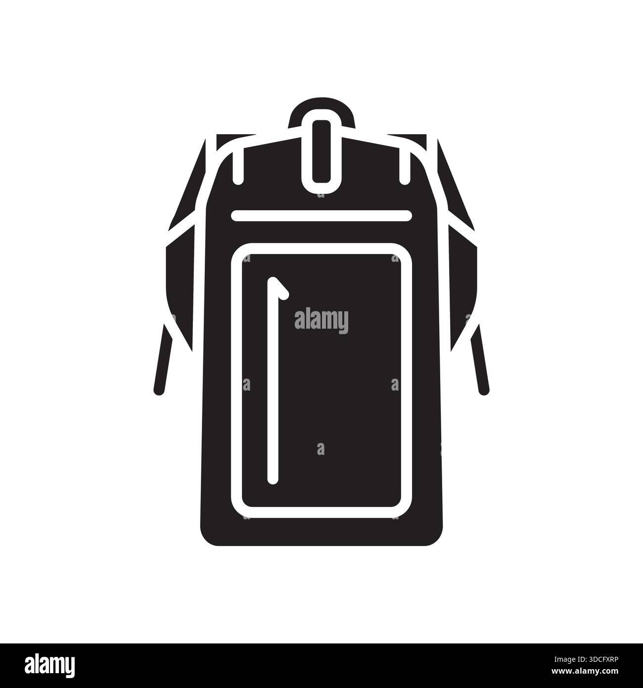 water repellent backpack color flat icon. Vector isolated element.Editable stroke Stock Vector