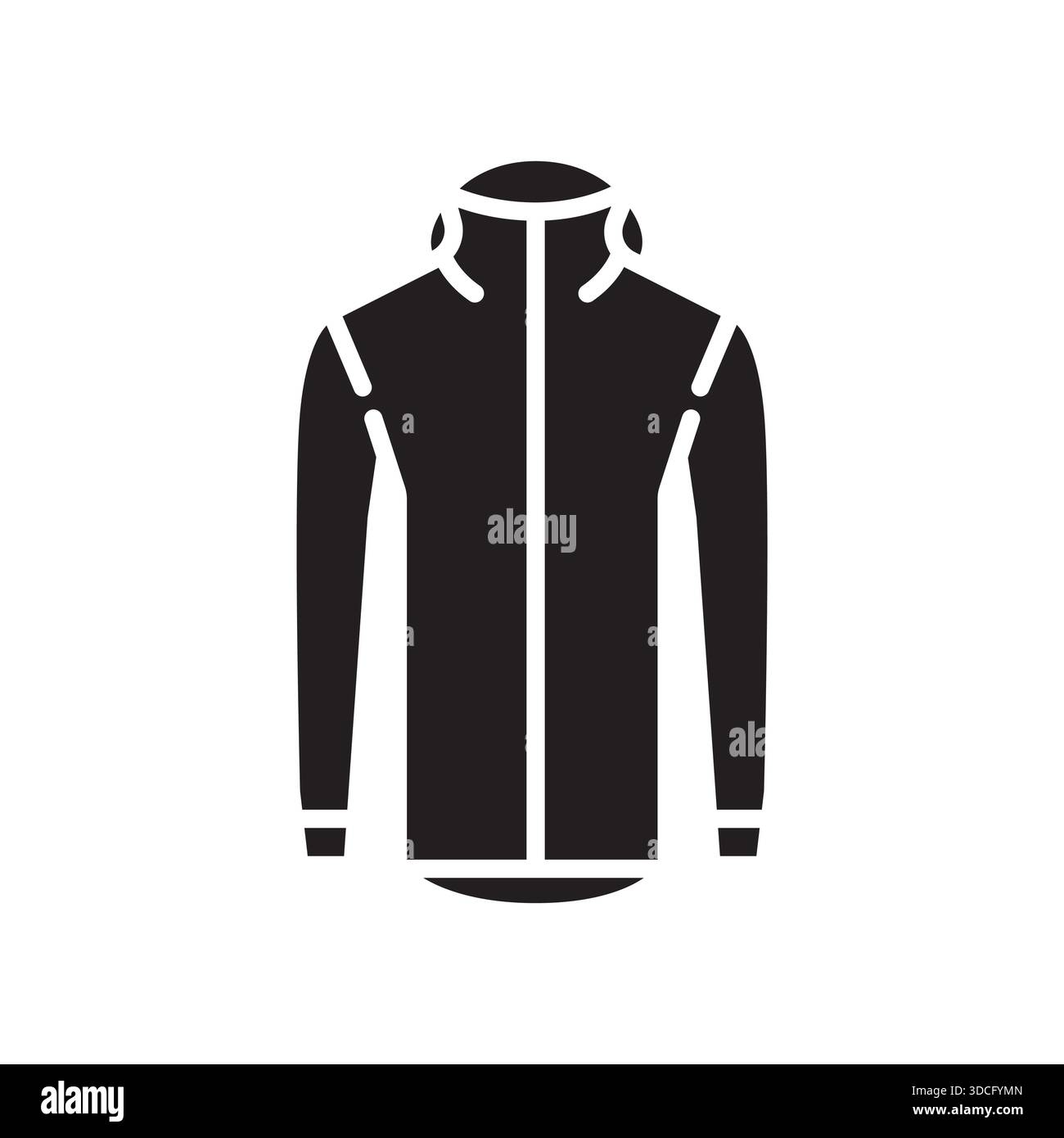 waterproof rain jacket color flat icon. Vector isolated element.Editable stroke Stock Vector
