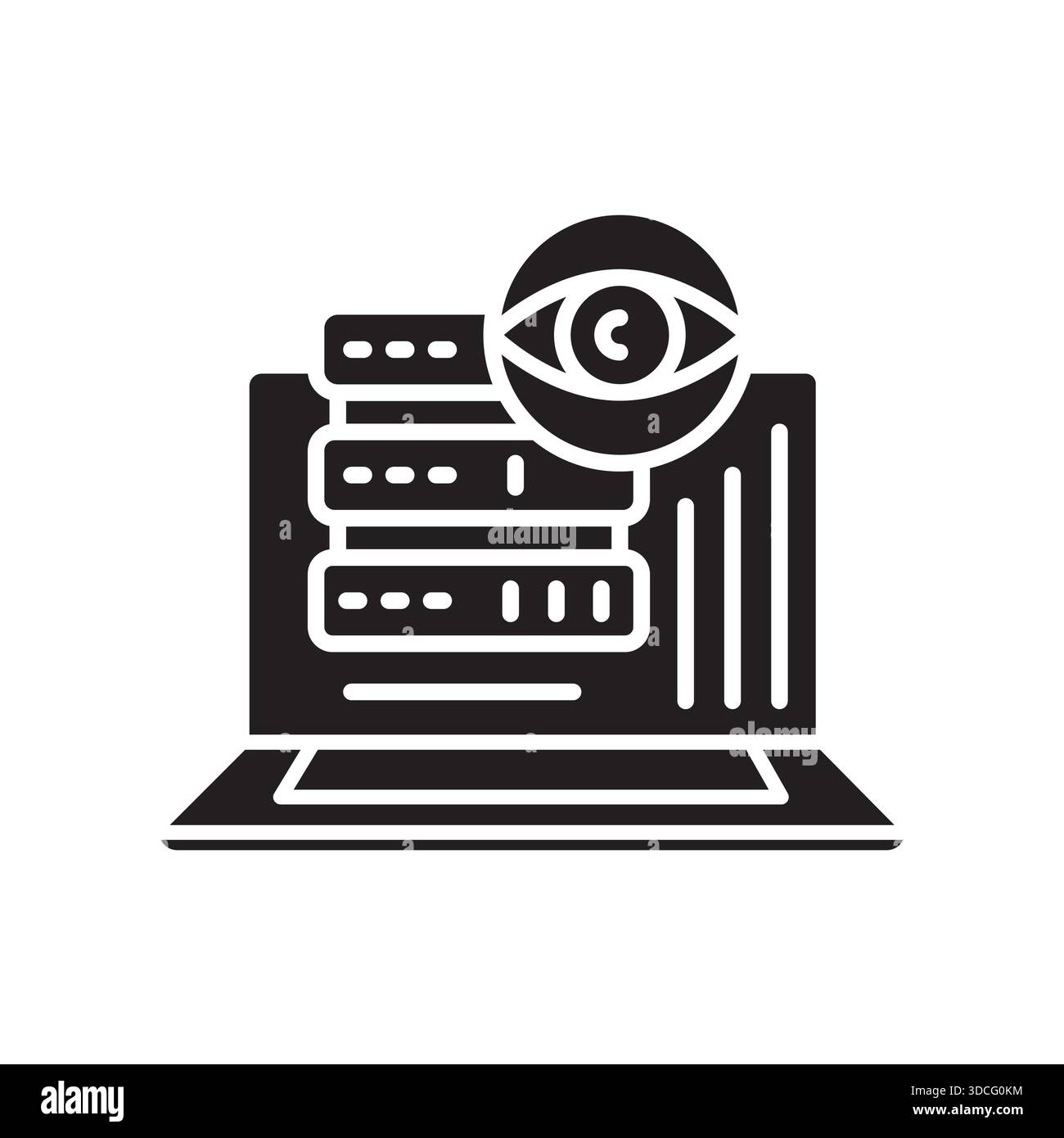 monitoring stack black line icon. Vector isolated element.Editable ...