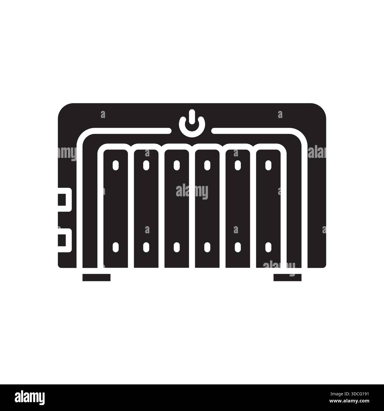 nas storage black line icon. Vector isolated element.Editable stroke Stock Vector