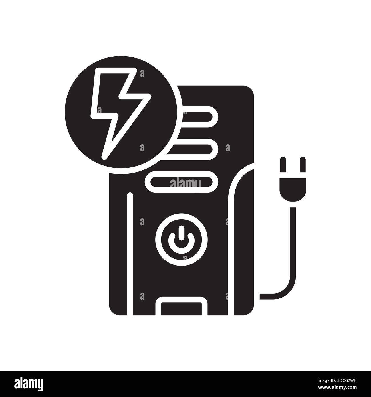 ups backup black line icon. Vector isolated element.Editable stroke Stock Vector