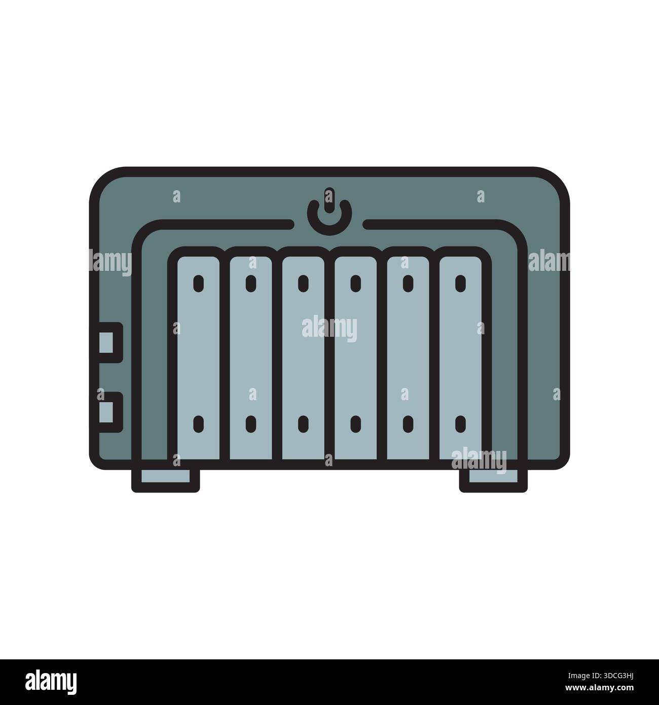 nas storage black line icon. Vector isolated element.Editable stroke Stock Vector