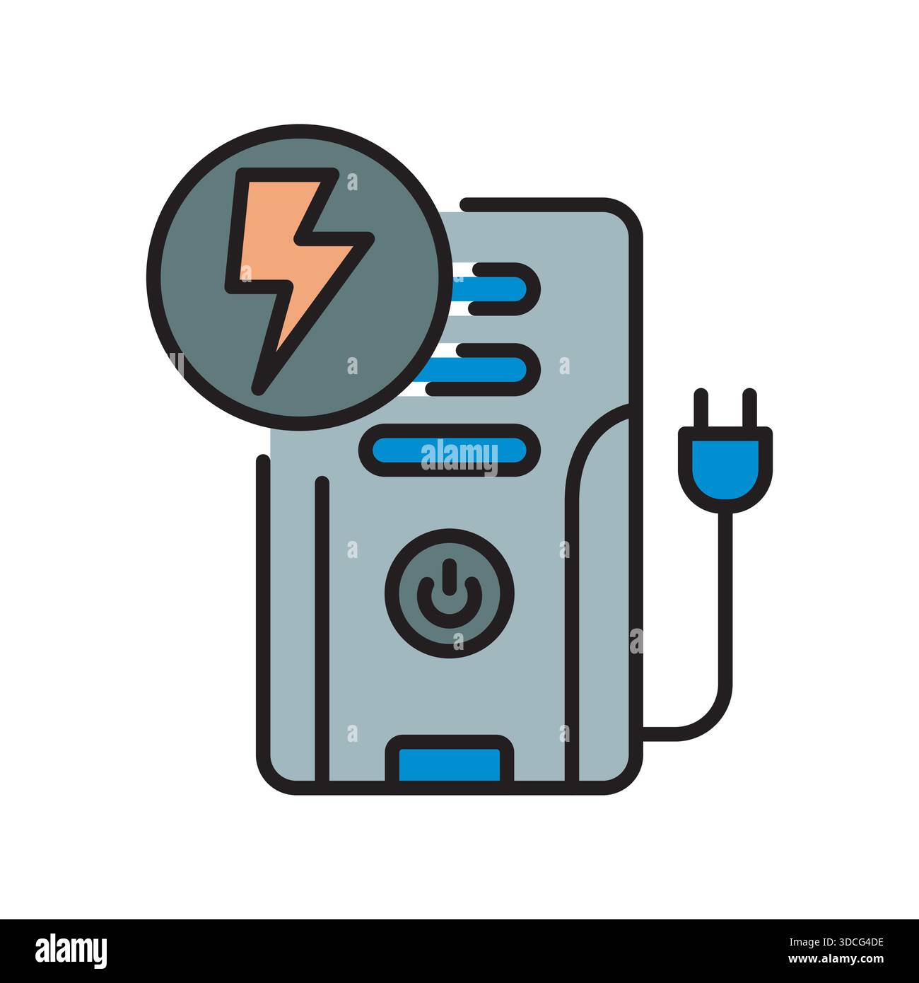 ups backup black line icon. Vector isolated element.Editable stroke Stock Vector