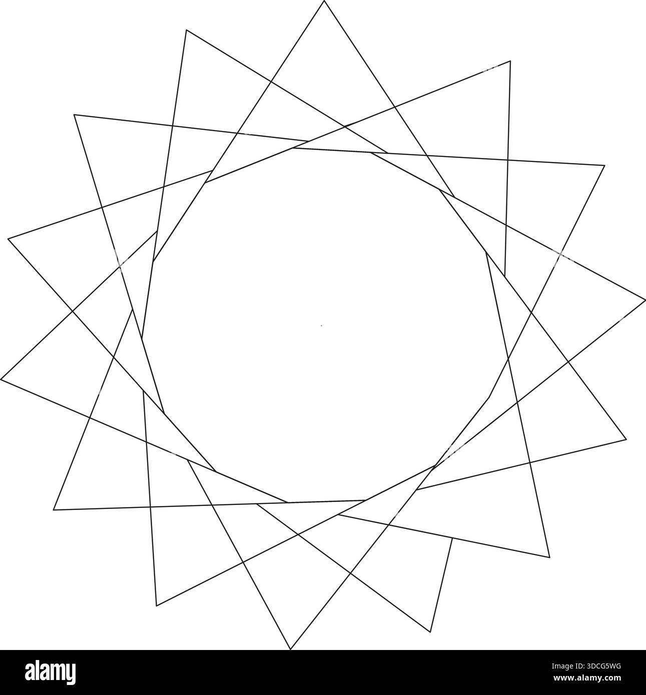 Circular geometry focused on a central small dot surrounded by symmetrical structure. Stock Vector