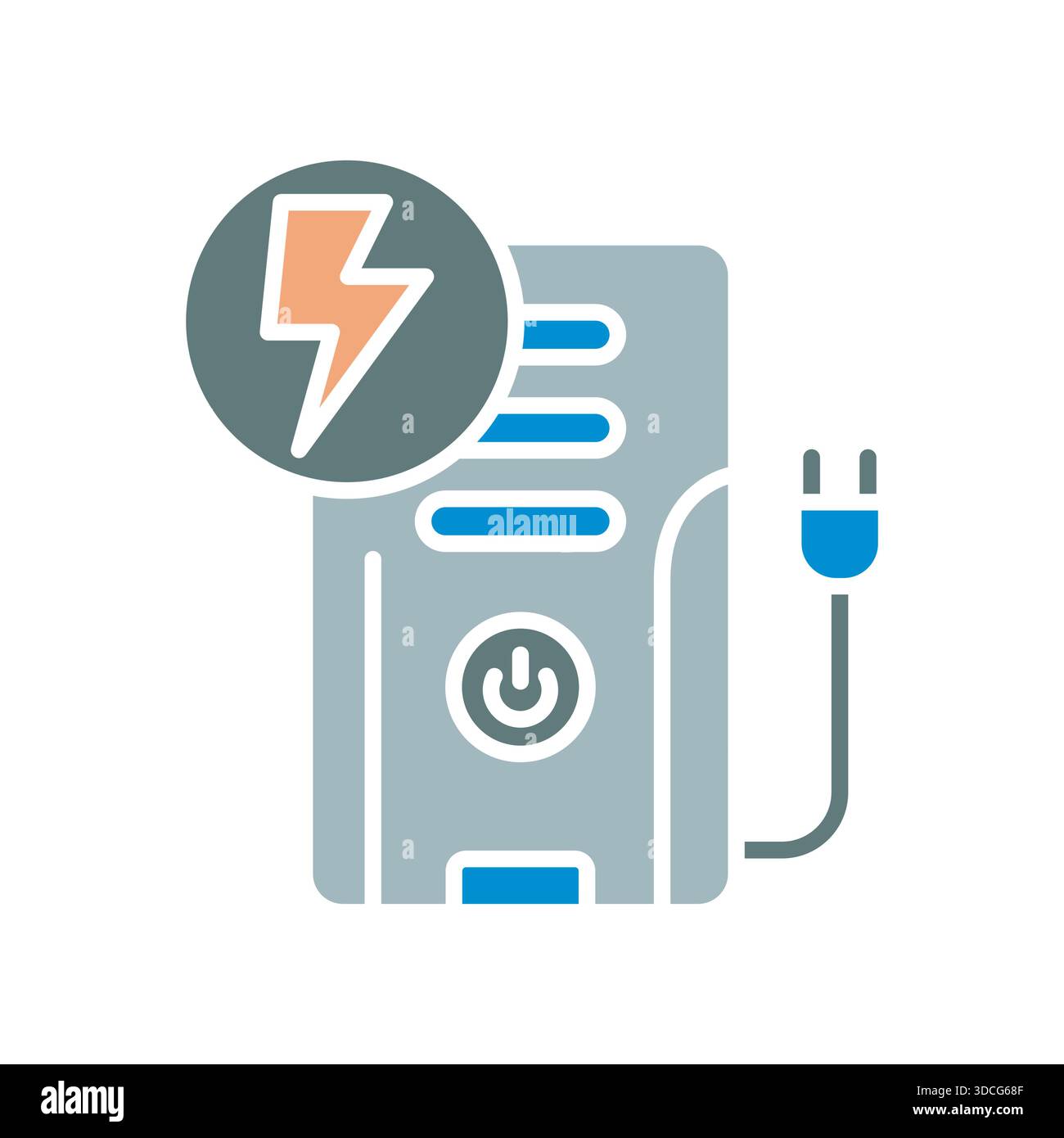 ups backup black line icon. Vector isolated element.Editable stroke Stock Vector