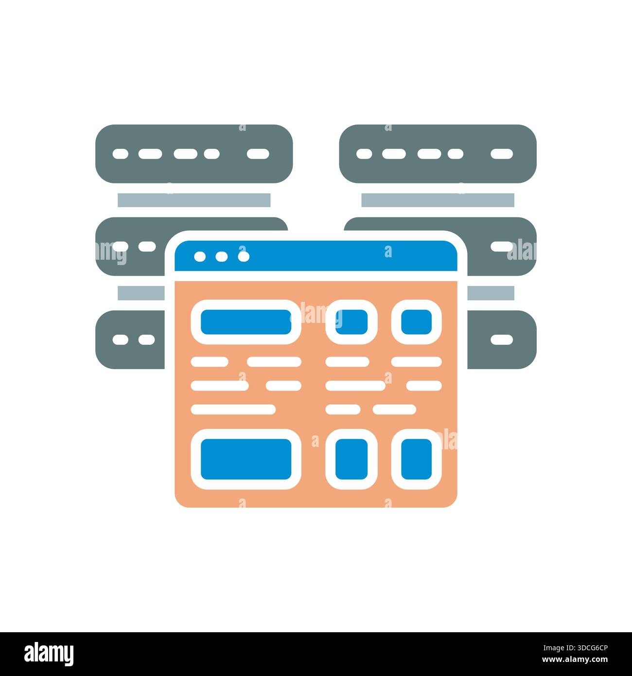 Self hosting black line icon. Vector isolated element.Editable stroke Stock Vector