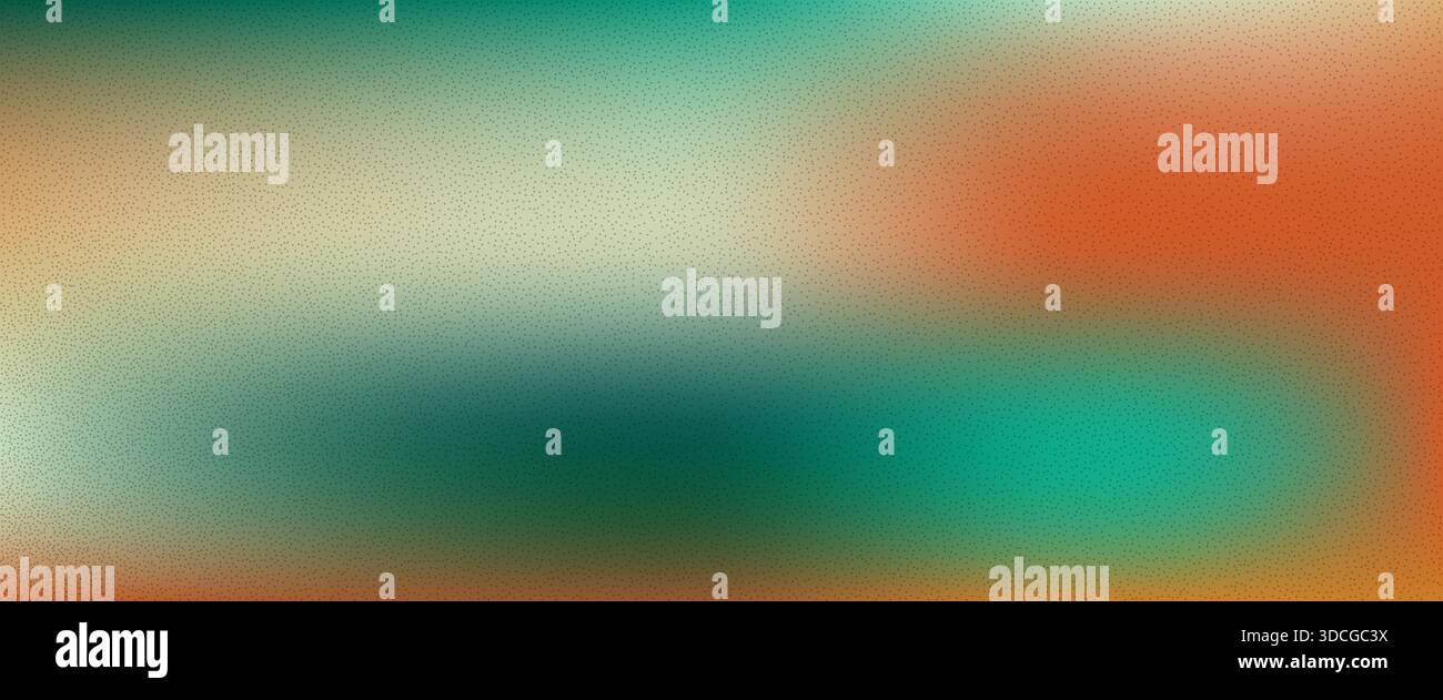 Teal and orange gradient background. Green, beige orange noise grain ...