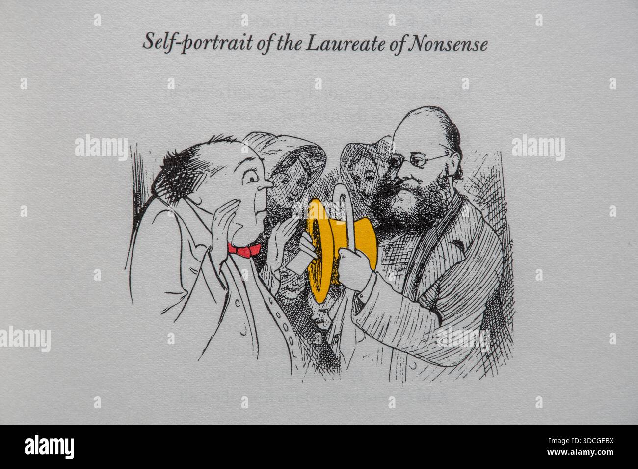 Self-portrait of the Laureate of Nonsense, Edward Lear, English writer and poet Stock Photo