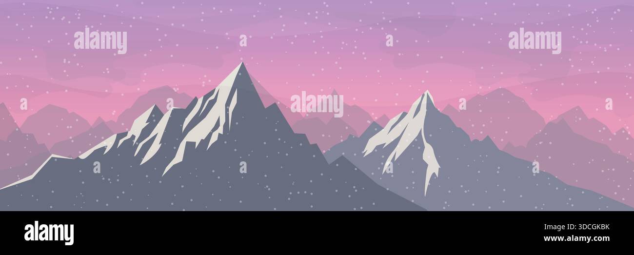 Abstract Geometric Mountain Range Scenery Wallpaper Background. Stock Vector