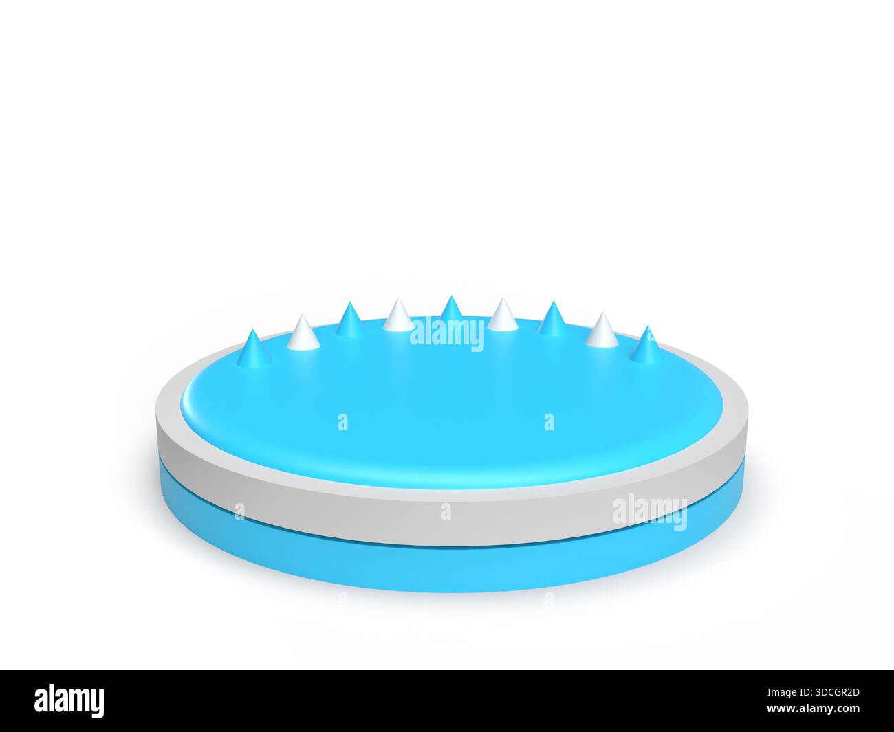 Blue-gray product shooting platform on white background. 3d rendering round platform concept Stock Photo